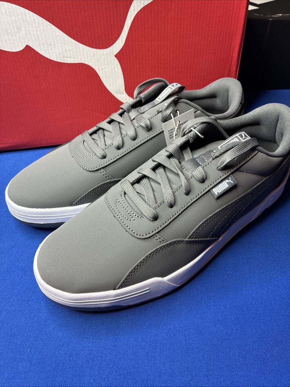 New PUMA Men's Size 12 Skate Sneakers Lace-up Court Shoes Gray NIB